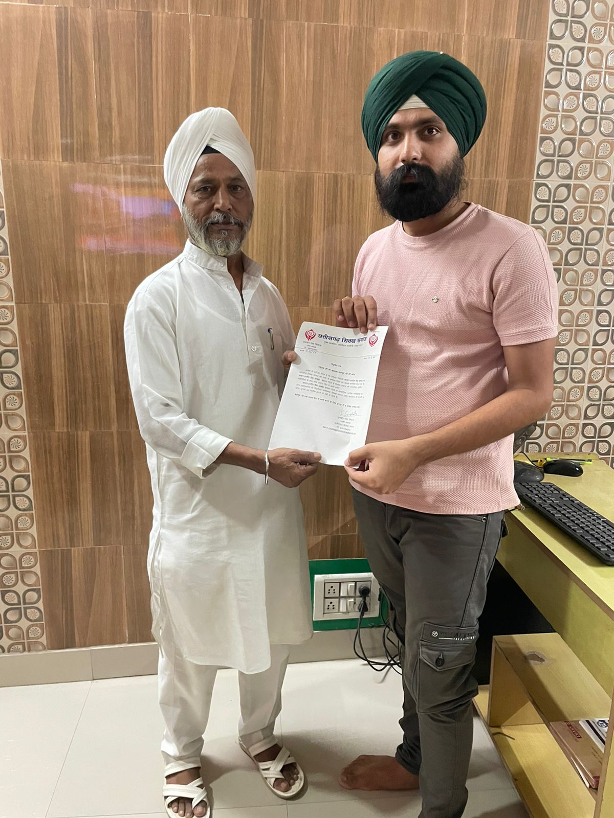 छत्तीसगढ़ सिक्ख समाज की तरफ से बेमेतरा जिला अध्यक्ष नियुक्त हुए हरदीप सिंघ राजा छाबड़ा