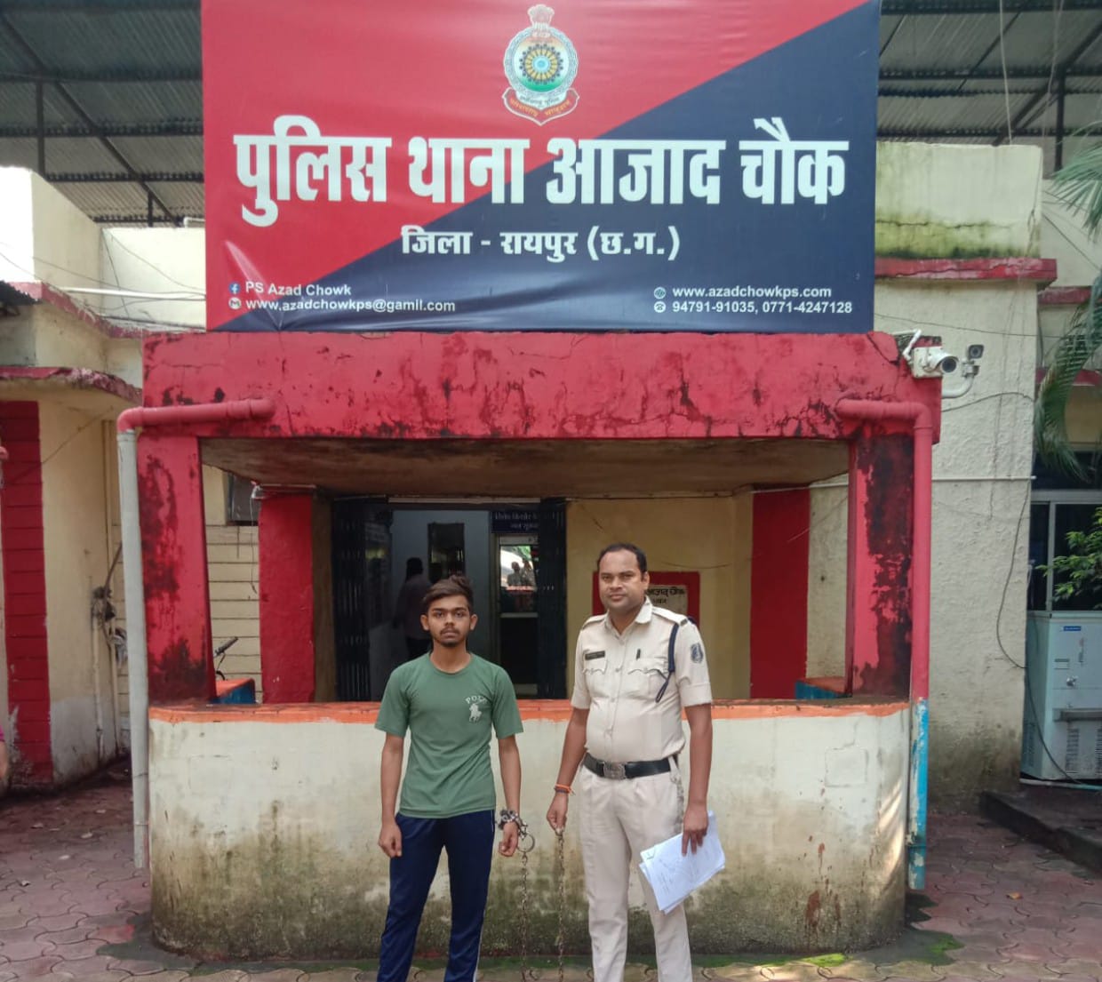 चाकु से मारकर चोट पहुंचाने वाले आरोपी प्रांजल चौबे को गिरफ्तार कर भेजा गया जेल,, थाना आजाद चौक रायपुर
