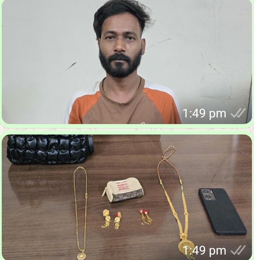 34 घंटे के भीतर झपटमारी का खुलासा, शातिर आरोपी गिरफ्तार थाना डी.डी. नगर क्षेत्रांतर्गत सरोना स्थित राधाकृष्ण मंदिर पास दिया था घटना को अंजाम।