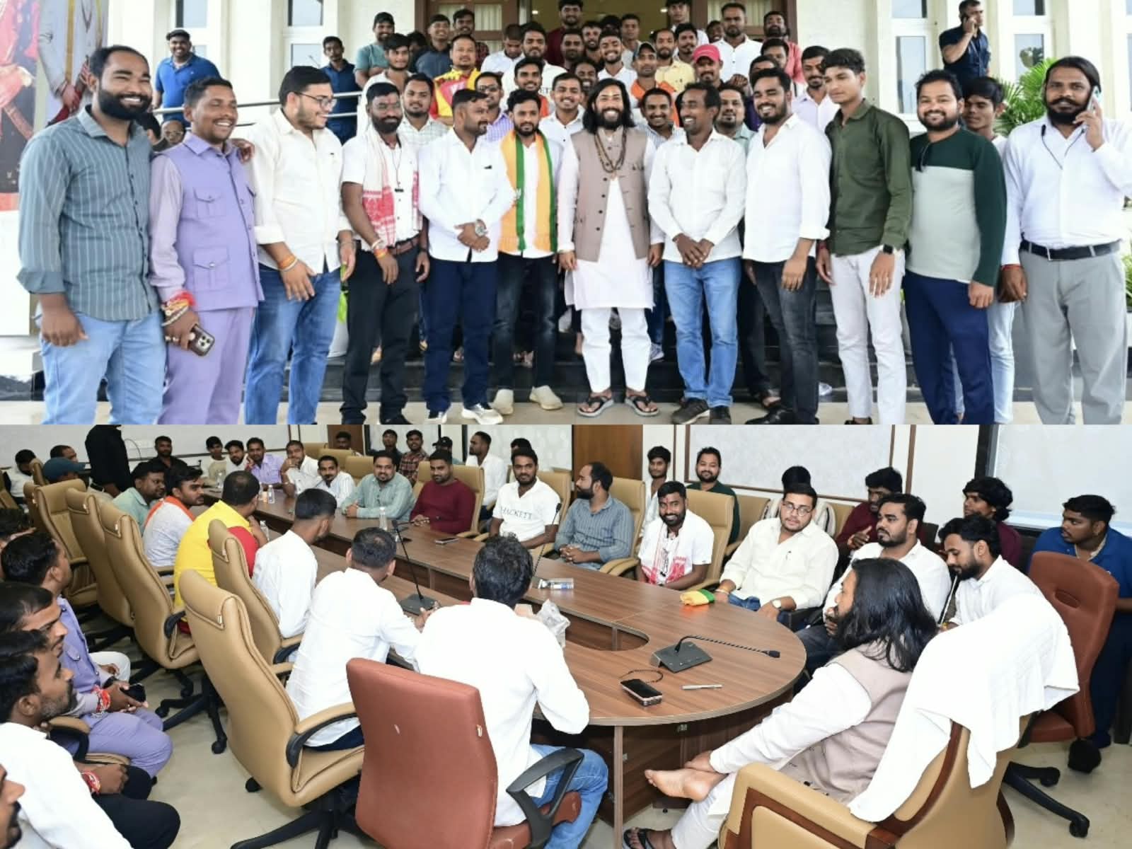 भा,जा, युवा मोर्चा अटल नगर मंडल नया रायपुर का गठन होने के पश्चात् आरंग आरंग विधायक मंत्री गुरु खुशवंत साहेब से मुलाकात कर विशाल कांवड़ यात्रा की बाधाई दिया गया