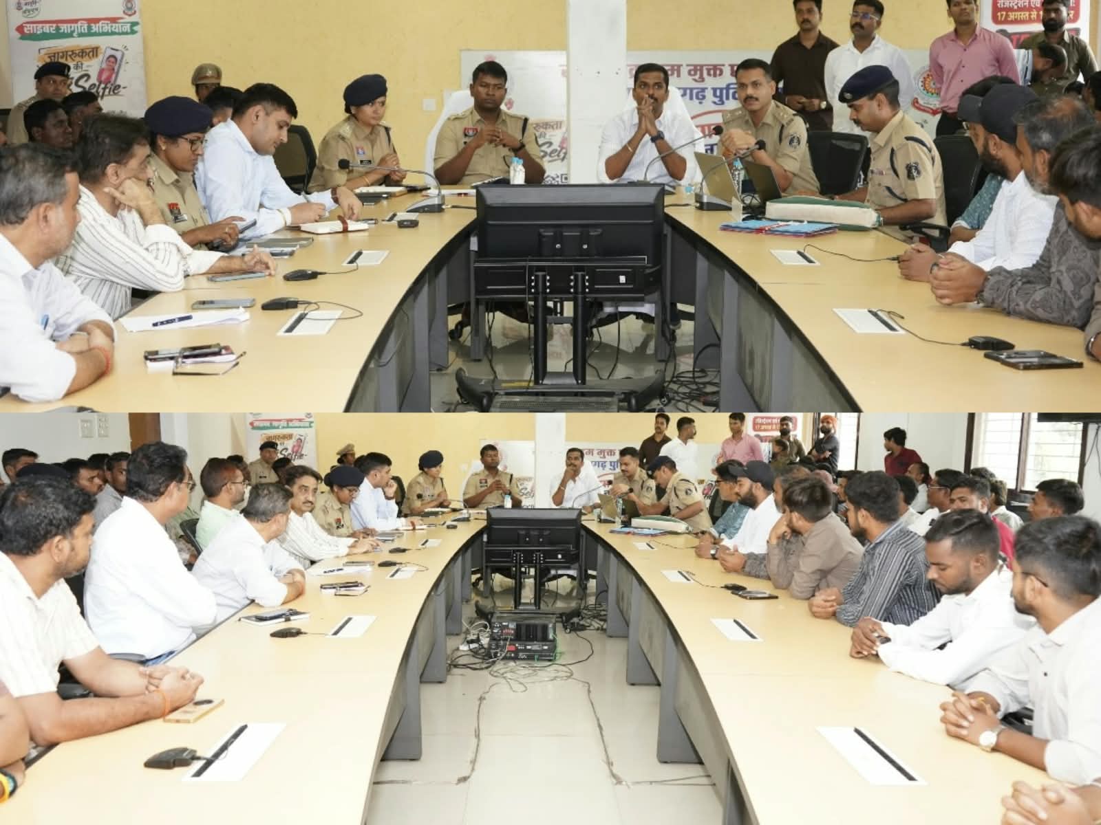 गणेश विसर्जन झांकियों को लेकर पुलिस की बैठक, सुरक्षा और यातायात व्यवस्था पर दिए दिशा-निर्देश,, सदर बाजार में जर्जर भवनों के चलते रूट परिवर्तन का प्रस्ताव, आयोजकों ने जताई असहमति; ध्वनि मानकों के पालन पर बनी सहमति