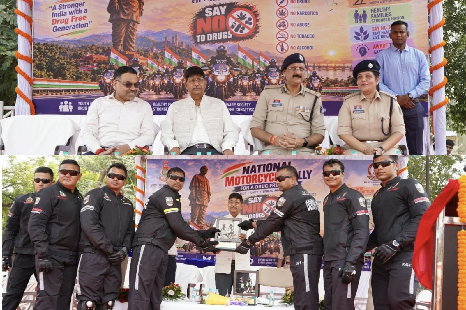 नशे के खिलाफ जागरूकता का संदेश लेकर गुजरात के लिए रवाना हुई राष्ट्रीय बाइक रैली,डीजीपी अरुण देव गौतम ने पुलिस परेड ग्राउंड से दिखाई हरी झंडी, 31 अक्टूबर को एकता नगर में होगा समापन